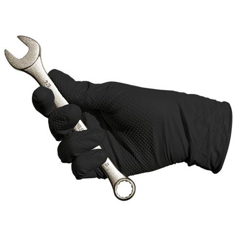 Box 50 Guanti Diamond Grip Nitrile Nero Taglia M - Foto 1