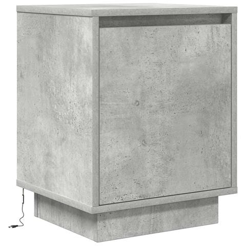 Comodino Con Luci Led Grigio Cemento 38x34x50 Cm - Foto 3