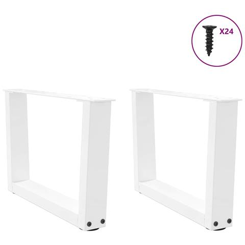 Gambe Per Tavolo Pranzo A V 2 Pz Bianco 50x(30-31,3)cm Acciaio - Foto 3
