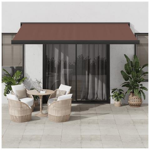 Tenda Da Sole Retrattile Automatica 400x300 Cm Marrone - Foto 1