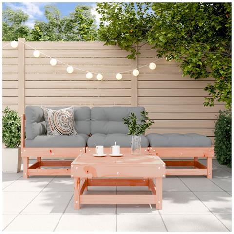 Set Salotto Da Giardino 4 Pz In Legno Massello Di Douglas - Foto 1