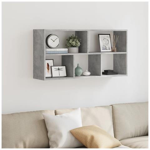 Scaffale A Muro Grigio Cemento 100x25x50 Cm Legno Multistrato - Foto 3