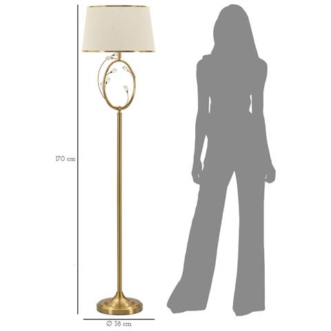 Lampada Da Terra Mf211 - Bianco - Metallo - 38x38x170 Cm - Foto 6