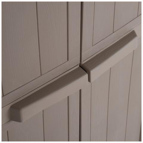 Armadio Da Giardino Marrone 65x45x172 Cm In Pp Aspetto Legno - Foto 8