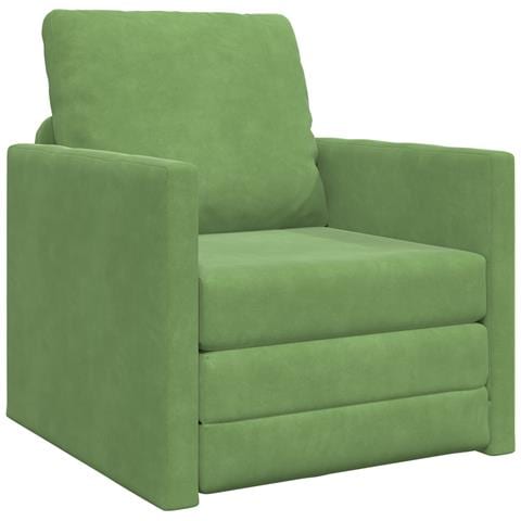 Divano Letto 2-in-1 Verde Chiaro 74x77x81 cm Velluto - Foto 1