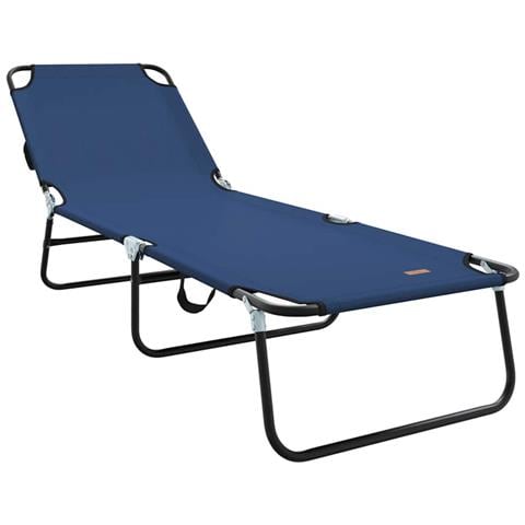 Lettino Prendisole Pieghevole Portable Blu 600D Oxford Fabric - Foto 1