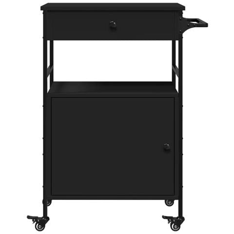Carrello da Cucina Nero 56x43x89,5 cm in Legno Multistrato - Foto 9
