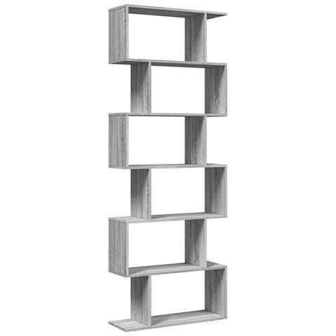 Libreria Divisorio 6Piani Grigio Sonoma 70x24x193cm Truciolato - Foto 1