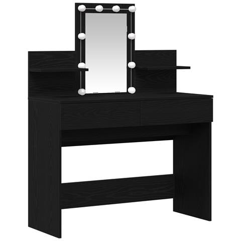 Tavolo da trucco con LED Nero Rovere 100x40x130 cm - Foto 1