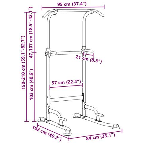 Stazione per dips della torre di potenza Altro Nero - Foto 7