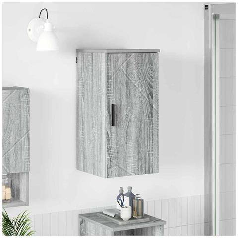 Mobile da Bagno con porta Grigio sonoma 30 x 31.5 x 61 cm - Foto 2