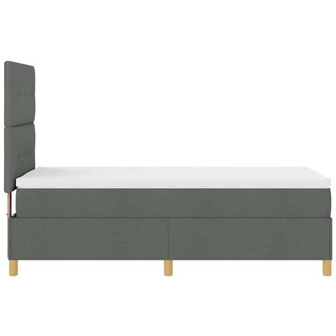 Letto a molle con materasso Grigio scuro 100 x 200 cm Tessuto - Foto 9