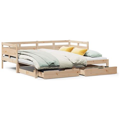 Divano Letto Estraibile con Cassetti senza Materasso 90x190 cm - Foto 1