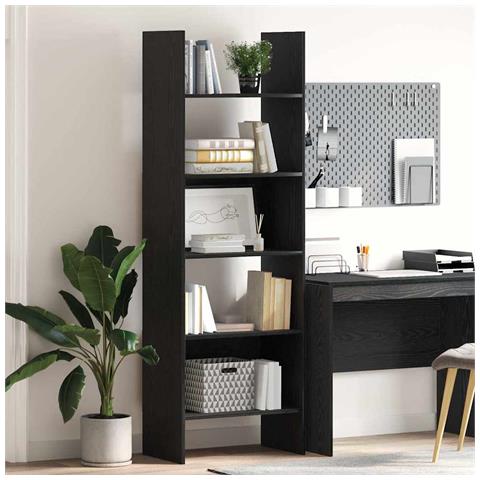 Armadio per Libri Rovere nero 60 x 35 x 180 cm - Foto 2