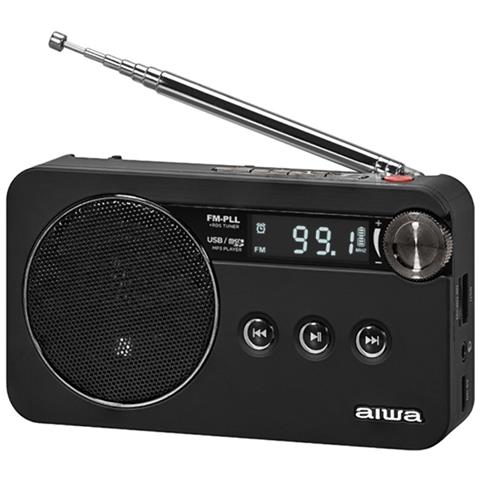 Aiwa Rs-77pll Black Radio Fm Rds Usb Microsd Portatile Ricaricabile Display Altoparlante Auricolari - Foto 1