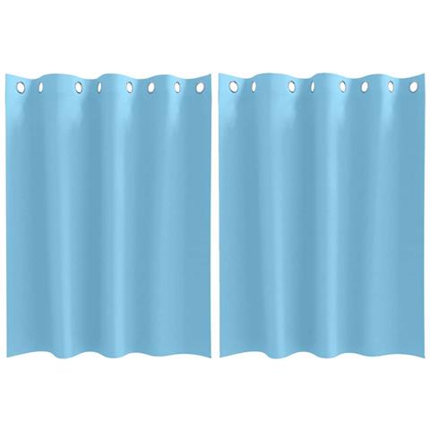 Tende con tende 2 pcs Azzurro 140x140cm Poliestere - Foto 1