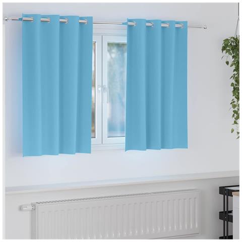 Tende con tende 2 pcs Azzurro 140x140cm Poliestere - Foto 2