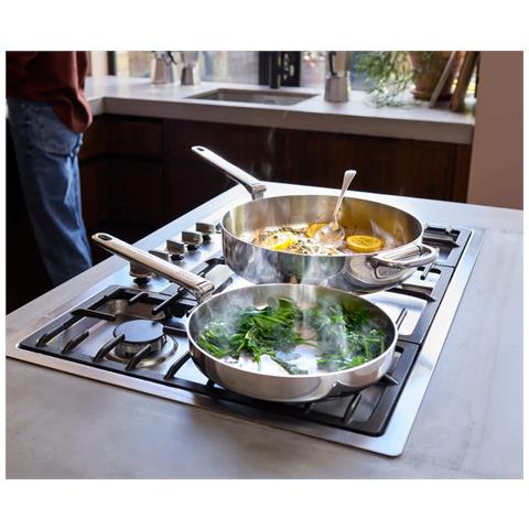 Padella Space Steel 28 Cm Per Saltare Con Manico Pieghevole E Coperchio Acciaio Inox Ideale Per Cucina A Induzione Adatta Al Forno Colore Acciaio - Foto 2