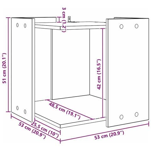 Rifugio per lettiera per gatti Rovere nero 53 x 53 x 51 cm - Foto 9