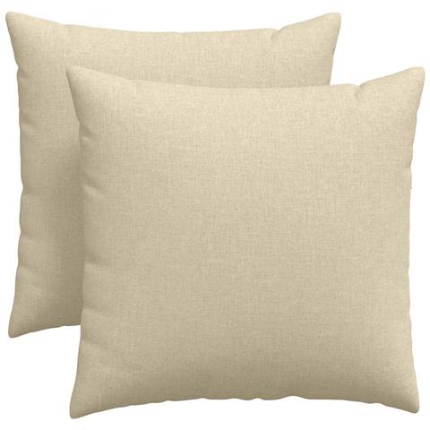 Cuscini da Divano 2 pcs Crema 45 x 45 cm Tessuto - Foto 1