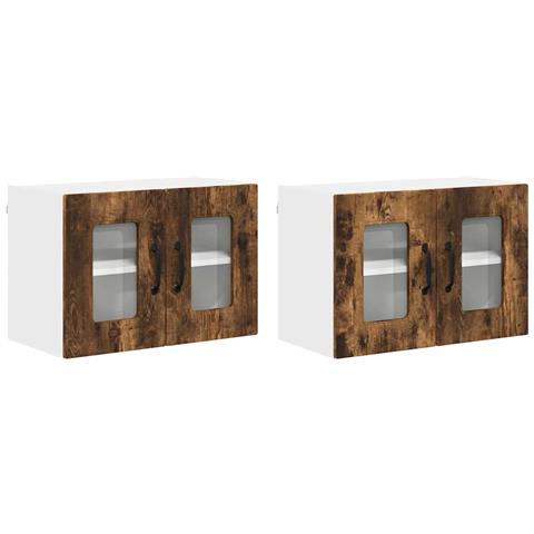 Pensile cucina con porta 2 pcs Rovere fumé 60 x 31 x 40 cm - Foto 1