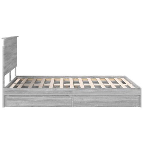 Letto con Contenitore con testiera Grigio Sonoma 150 x 200 cm - Foto 9
