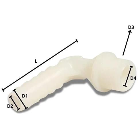 Raccordo Tubo 12mm Angolare In Plastica Con Ogiva 3/8 - Foto 2