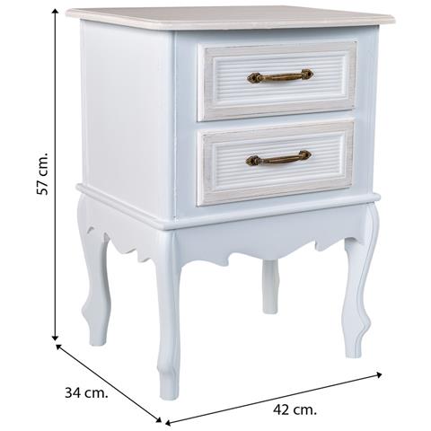 Comodino In Legno Bianco 42x34x57 - Foto 7