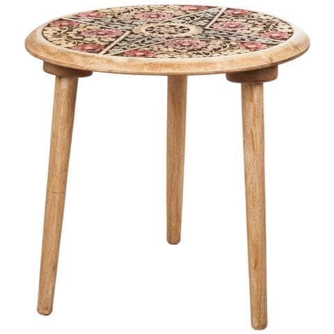 Comodino Da Caffè In Legno Rosso Artigianale 45x45x45h Cm - Foto 1