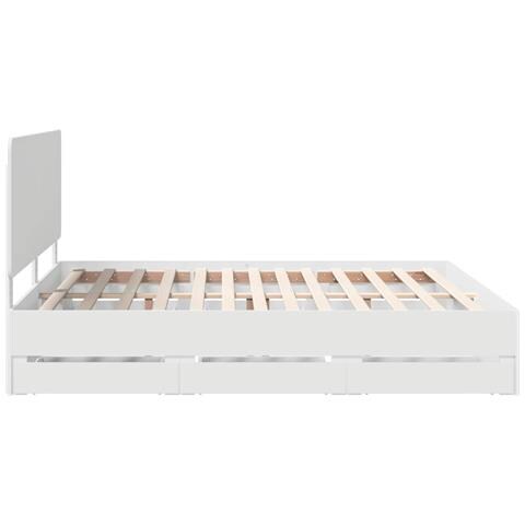 Struttura del letto Bianco 200 x 200 cm Legno Ingegnerizzato - Foto 9