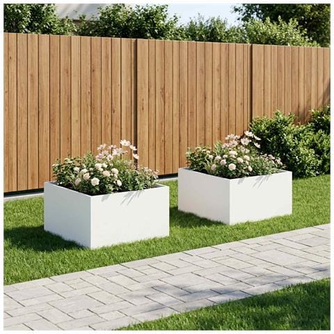 Vaso da giardino 2 pz Bianco 100 x 100 x 40 cm - Foto 2