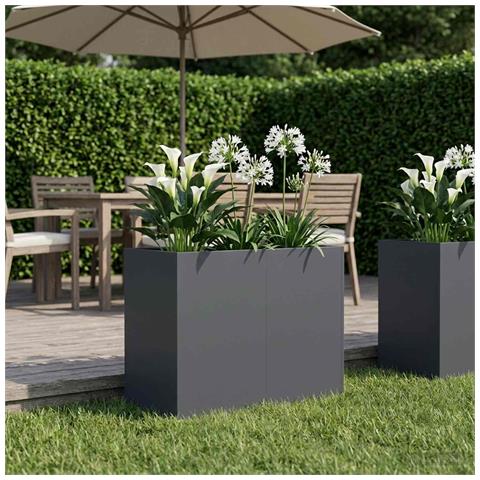 Vaso da giardino Antracite 80 x 40 x 60 cm - Foto 2