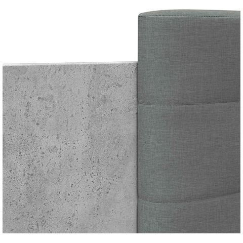 Struttura letto con testata Grigio Cemento Legno ingegnerizzato - Foto 2
