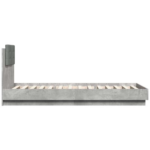 Struttura letto con testata Grigio Cemento Legno ingegnerizzato - Foto 10