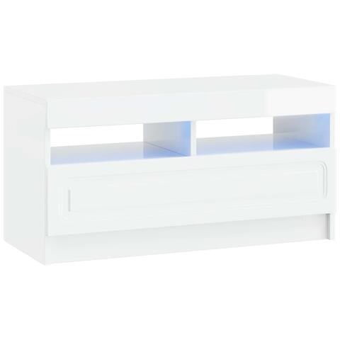 Mobile TV LED Bianco Lucido Legno ingegnerizzato - Foto 1
