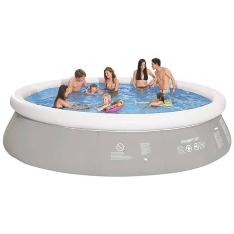 Piscina Gonfiabile Rotonda 450 X 122 Cm Grigia - Foto 1