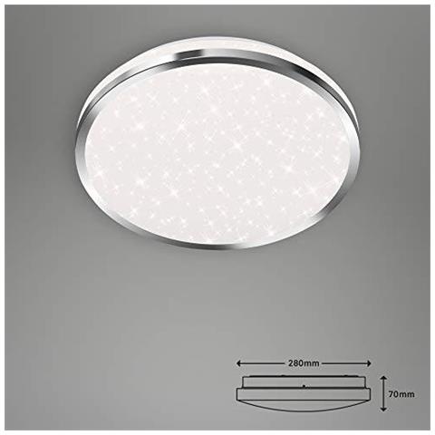 Soffitto Briloner Leuchten Led Bagno Incl Luce. Stella Decorazioni Ip44 12 Watt 1200 Lumen 4000 Kelvin Cromo-white 280 X 70 Mm (p X A) - Foto 2