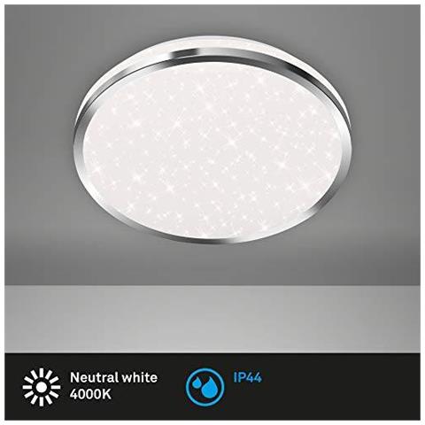 Soffitto Briloner Leuchten Led Bagno Incl Luce. Stella Decorazioni Ip44 12 Watt 1200 Lumen 4000 Kelvin Cromo-white 280 X 70 Mm (p X A) - Foto 4