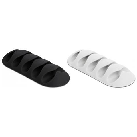 Portacavi con 5 passacavi Set da 6 pezzi nero / bianco - Foto 1