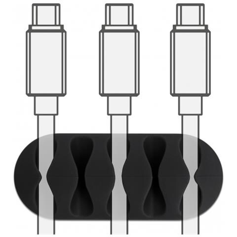 Portacavi con 5 passacavi Set da 6 pezzi nero / bianco - Foto 3