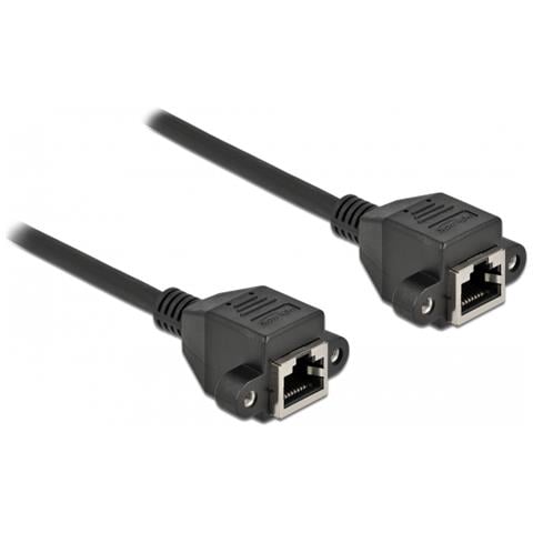 Cavo di estensione di rete S /FTP RJ45 femmina per RJ45 maschio Cat. 6A 5 m nero - Foto 1