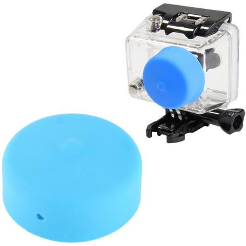 Tappo Di Protezione Obbiettivo Silicone St-42 Per Gopro Hd Hero 2 - 3 - 3+ - 4 Blu - Foto 1