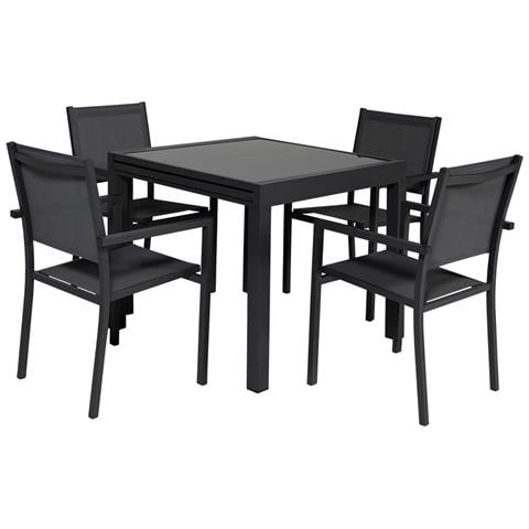 Lampedusaset Di Mobili Da Giardino Allungabili In Textilene Grigio 8 Posti - Alluminio Antracite - Foto 11