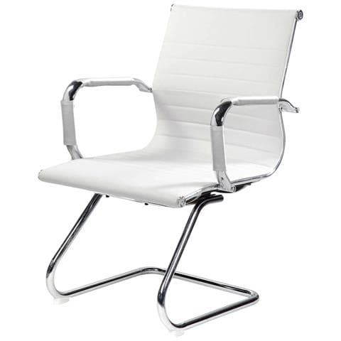 Sedia Artena, Sedute Sala Da Attesa Con Braccioli Per Ufficio, Seduta Ergonomica Da Attesa, 62x54h89 Cm, Bianco - Foto 8