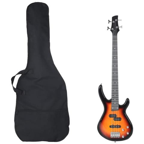 Basso Elettrico Principianti Con Custodia Marrone Nero 4/4 46"" - Foto 1