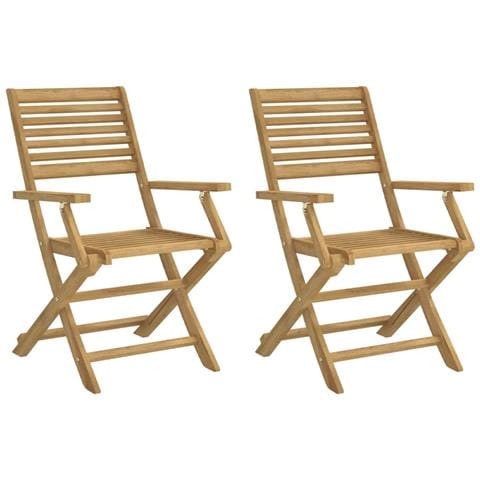 Sedie Giardino Pieghevoli 2pz 54,5x61,5x86,5 Cm Massello Acacia - Foto 1