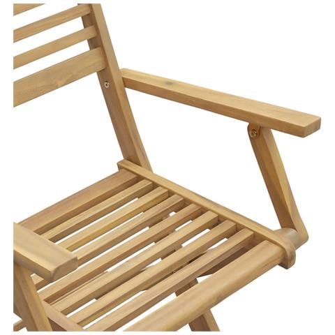 Sedie Giardino Pieghevoli 2pz 54,5x61,5x86,5 Cm Massello Acacia - Foto 9