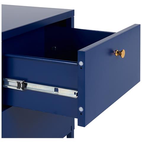 Comodino 2 Cassetti Kylea Metallo Blu Marino - Foto 2