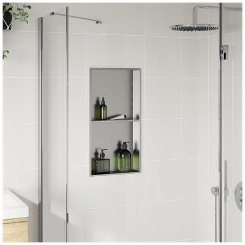 Nicchia Per Doccia Argento Spazzolato 32x62x9cm In Acciaio Inox - Foto 3