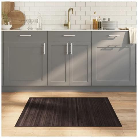 Tappeto Rettangolare Marrone Scuro 80x100 Cm In Bambù - Foto 1